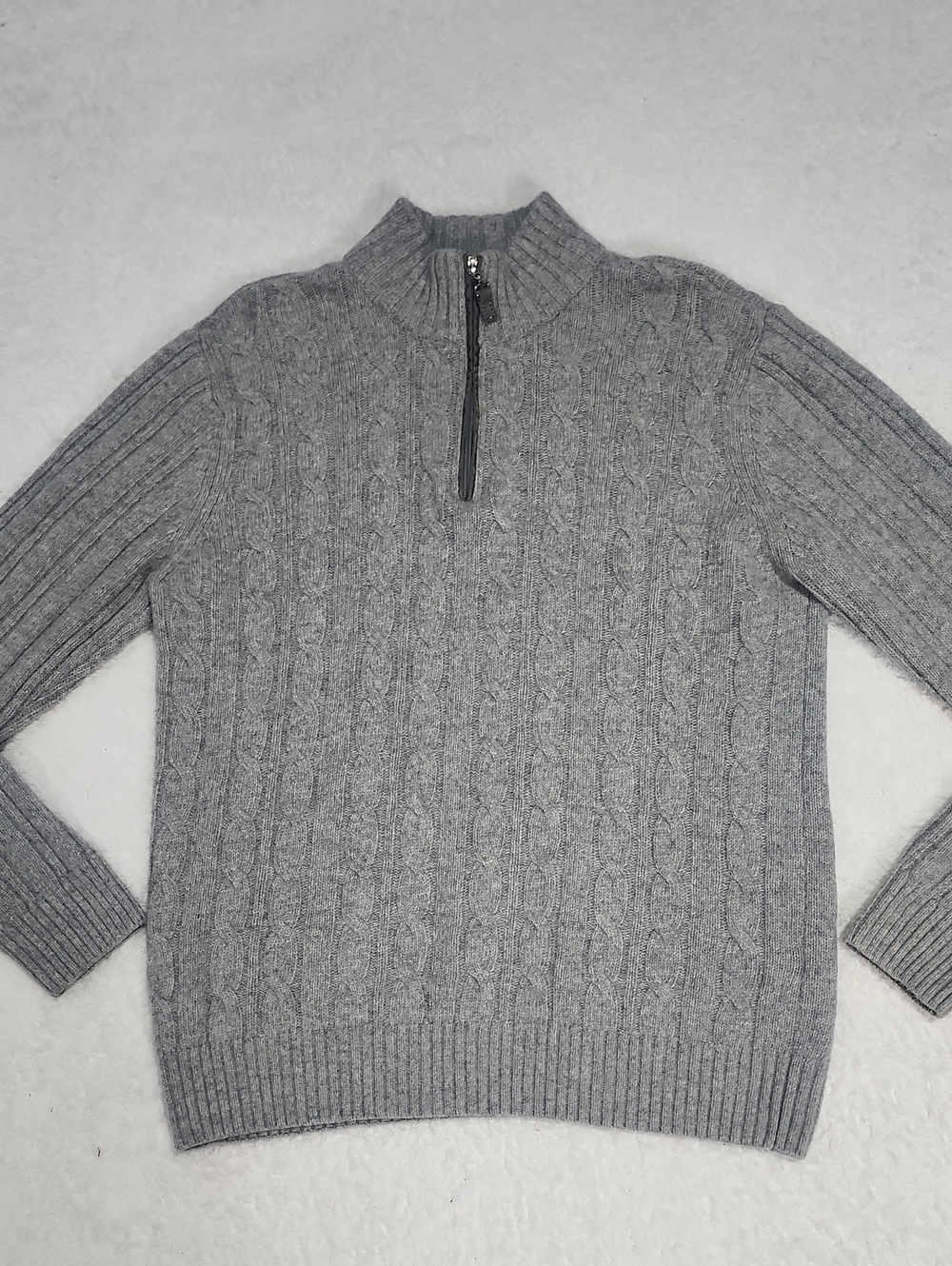 Daniele Blasi Made In Italy Gray Cable Knit Long Sleeve Wool Blend Pullover